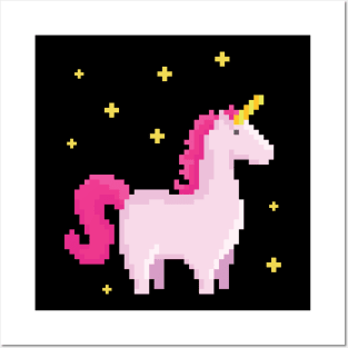 Pixel Art Unicorn Funny Pop Art Gaming Posters and Art
